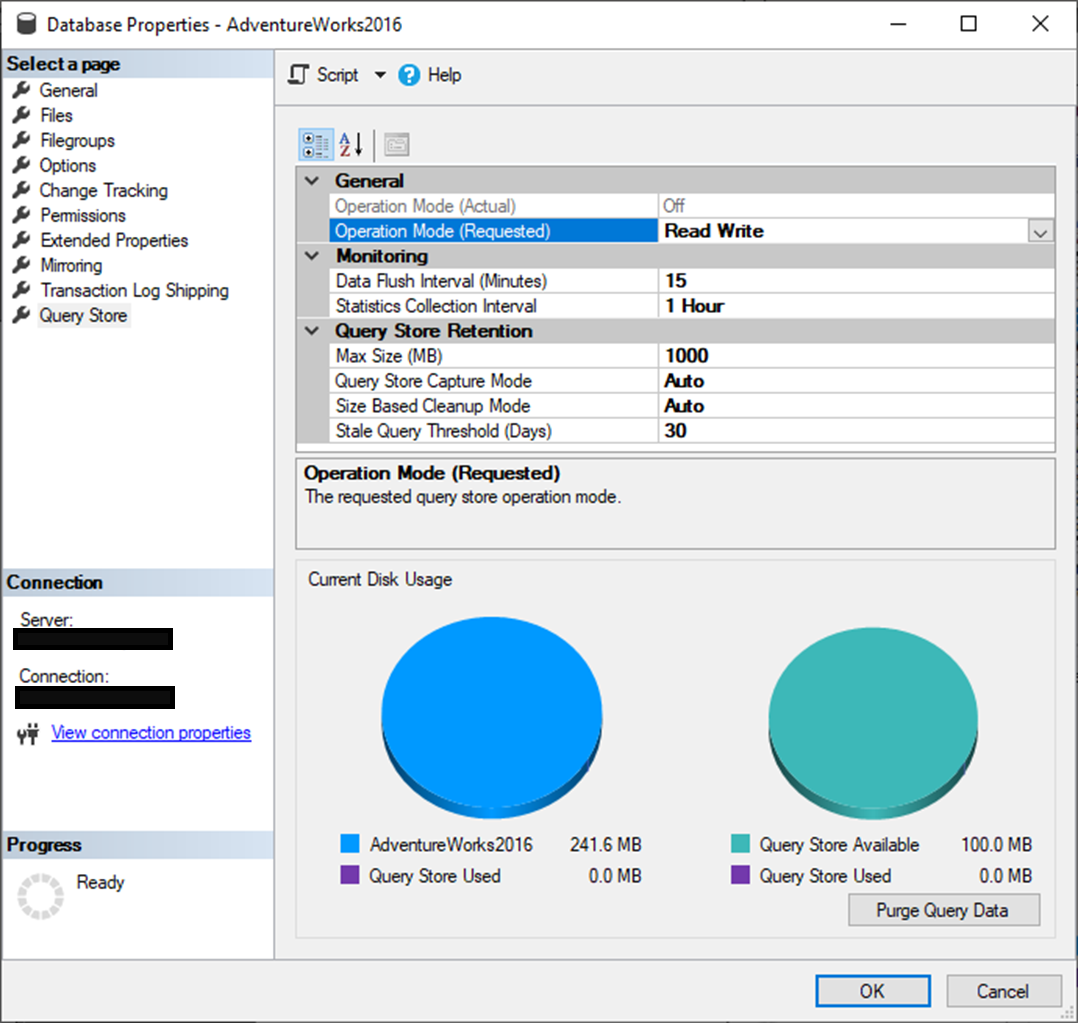 Query Store in SSMS